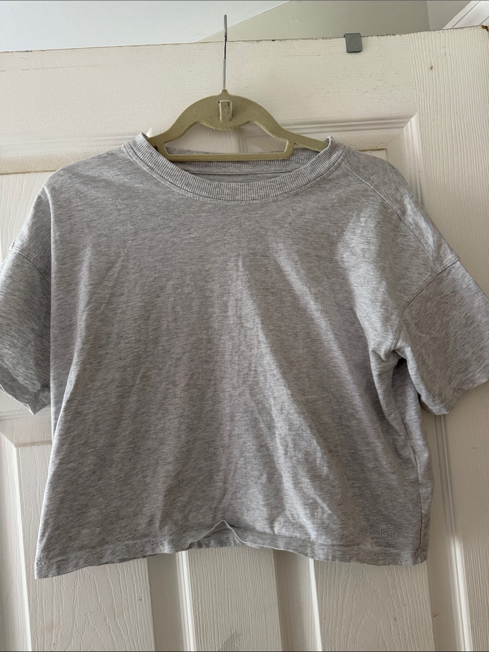 Calvin Klein Gray Short Sleeve Crop Tee